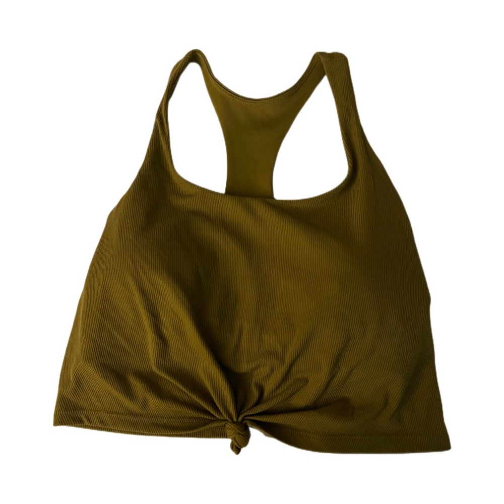 JoyLab Green Racerback Sports Bra with Knotted Front